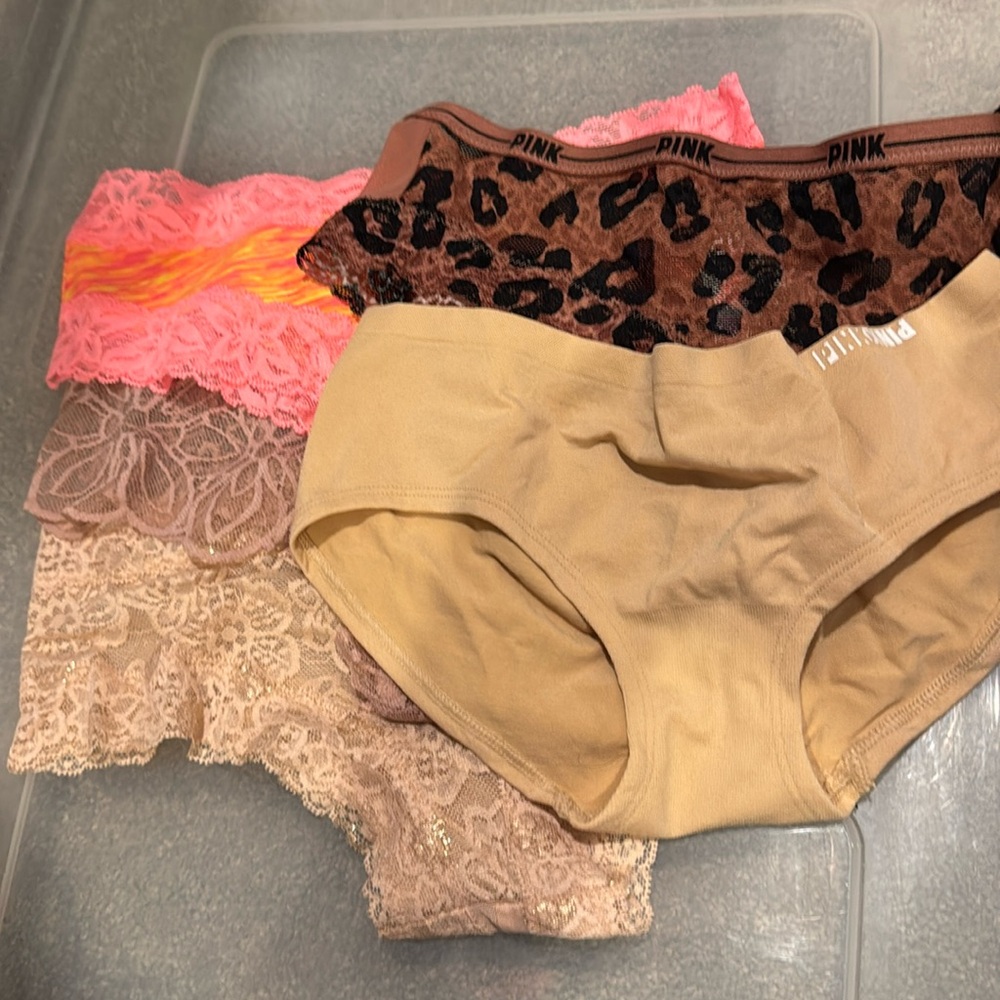 Bundle of 5 NWT Victoria Secret Pink cheekster/bikini cut panties.